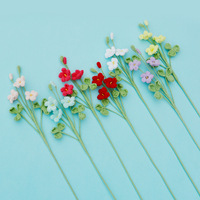 Fleurs artificielles au crochet faites à la main, iris et coquelicots, ensemble de fleurs tricotées pour la décoration intérieure, bouquet de mariage, Pâques, remise de diplôme, écologiques