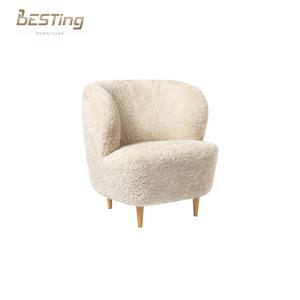 Diseño nórdico Retro Wabisabi Sala <span class=keywords><strong>de</strong></span> estar Silla <span class=keywords><strong>de</strong></span> salón Patas <span class=keywords><strong>de</strong></span> madera Sillón <span class=keywords><strong>de</strong></span> estancia Sherpa <span class=keywords><strong>de</strong></span> lujo - Product Image 3
