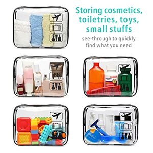 Da un quarto di misura in PVC trasparente portaoggetti impermeabile da viaggio con impugnatura da 5 pezzi per articoli da toeletta custodia cosmetica compatibile con <span class=keywords><strong>Mak</strong></span> - Product Image 6