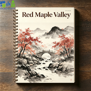 Revista de Arte de Paisajes con Tinta China de Ríos y Barcos Solitarios, con Tapa Dura y Papel Recubierto - Product Image 1