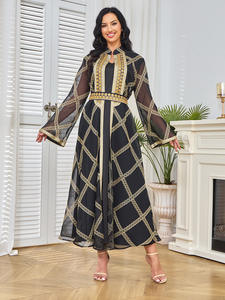 Conjunto de Dos Piezas de Ropa Islámica Vintage de Lana para <span class=keywords><strong>Mujer</strong></span>, Turbantes Bordados Marroquíes, Cárdigan, Túnicas ODM para Fiesta - Product Image 5