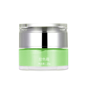 Crème de contrôle de la teint verte 20g, crème hydratante pour le visage avec couvercle métallique à vis, emballage en pot de verre - Product Image 1
