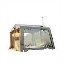 Tente gonflable panoramique, tente de glamping de luxe à haute transmission lumineuse, tente pneumatique transparente imperméable 3000 mm