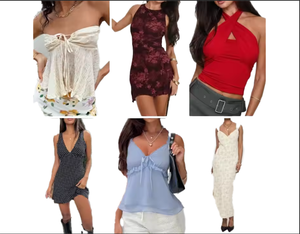 Pakaian Bekas Chen NEW Bermerek Campuran Gaya Wanita Stok Dress Kaos Atasan Kecil Celana Rok - Product Image 3