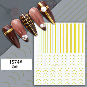 Wholesale 3D Laser Rainbow Gold Bar Wave Nail Art <strong>Stickers</strong> and Decals Nail Art Supplies - Product Image 6