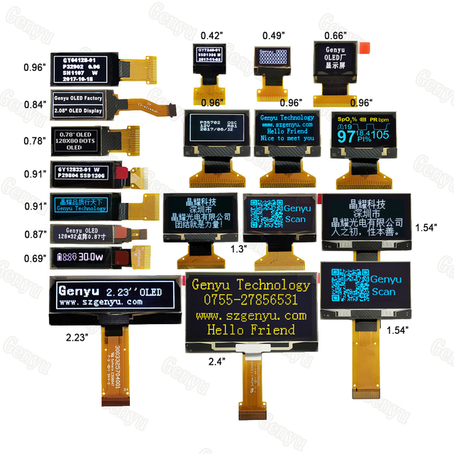 Small Lcd Screen Module Panel Mini 128X32 128X64 OLED Customized Fpc Spi i2c Micro Monochrome 0.91 0.96 Oled Display