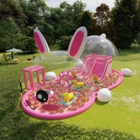 Dôme à bulles gonflable avec toboggan, piscine à balles, thème baleine, tente de jeu pour événements commerciaux et location en centre commercial