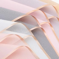 Bouquet de fleurs fraîches bord or de luxe stock coréen papier d'emballage étanche pour emballage cadeau fournitures de fleuriste