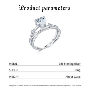 S925 Silver Dainty Heart <b>CZ</b> Promise <b>Ring</b> for Women Heart Cut Diamond Engagement <b>Ring</b> Prong Setting Romantic Women's Fine Jewelry - Product Image 2