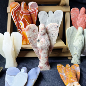 Vendita all'Ingrosso di Cristalli di Sardonice Rossa, Sculture di Angeli in Quarzo Rosa, <span class=keywords><strong>Pietre</strong></span> <span class=keywords><strong>Curative</strong></span> per Decorazione Casa - Product Image 2