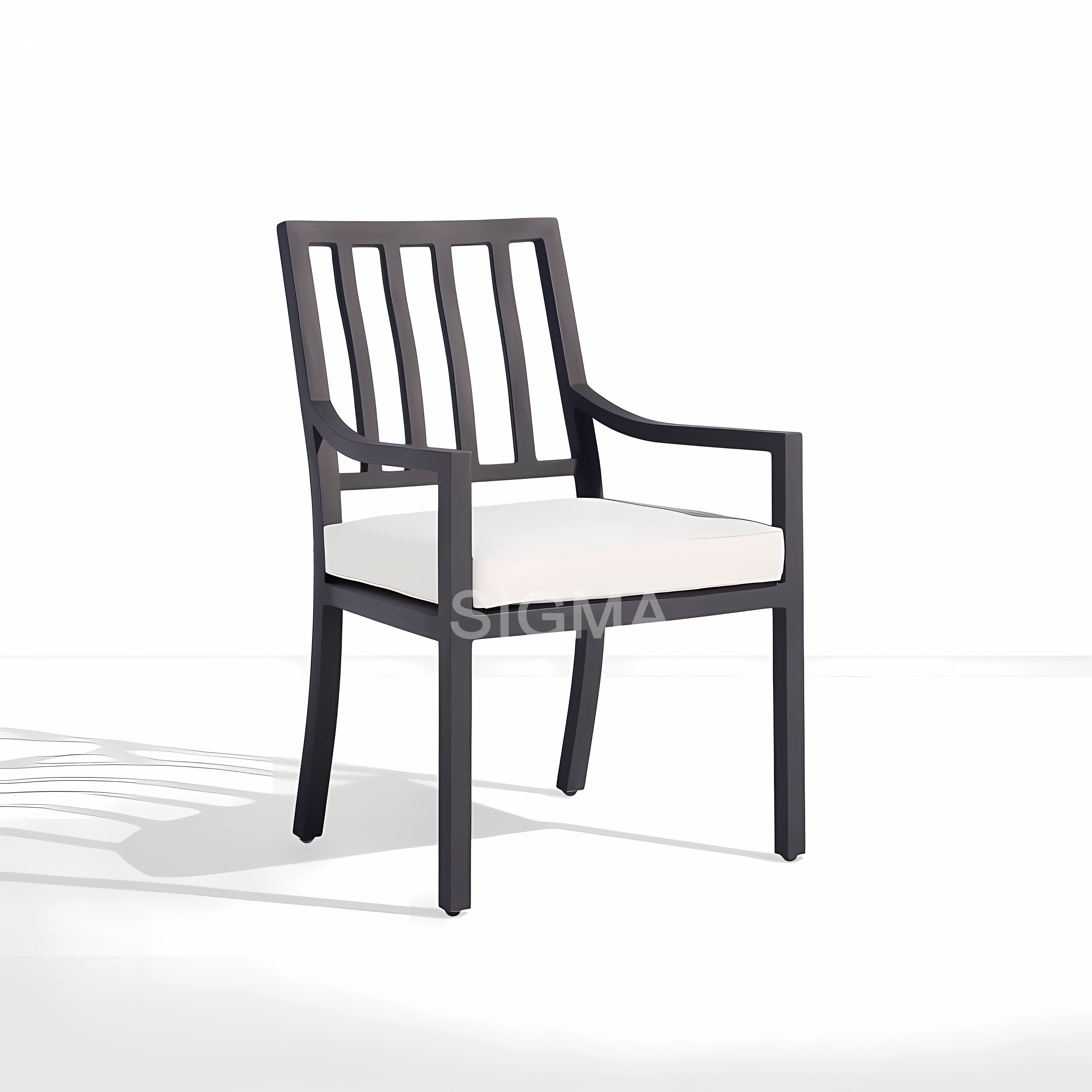 Modern Design Aluminum Dinning Chairs Cheap Black Patio Restaurant Furniture