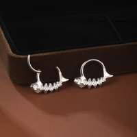 G23 cincin hidung tulang ikan Titanium 16G, perhiasan tindik tubuh anting-anting Daith Tragus Helix tulang telinga wanita