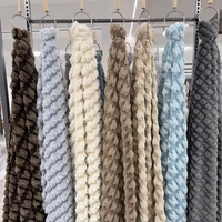 Plaid en fausse fourrure 3D jacquard zigzag écologique gris argenté 500 g/m² épais pour lits Queen Size