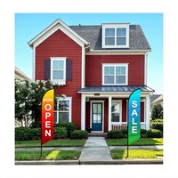 Drapeau en forme de larme en polyester tricoté avec impression par sublimation couleur pour affichage promotionnel extérieur personnalisé