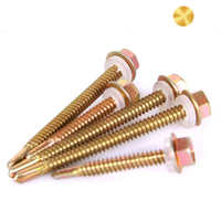 10B21 Stainless Steel DIN7504 Hex Flange Head Self-Drilling Screws Galvanized EPDM Washer Roofing Metal Fasteners Black Grade
