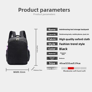 <span class=keywords><strong>Sac</strong></span> à <span class=keywords><strong>dos</strong></span> de <span class=keywords><strong>coiffure</strong></span> grande capacité pour coiffeurs, rangement pour ciseaux et tondeuses électriques, <span class=keywords><strong>sac</strong></span> imperméable pour hommes - Product Image 5