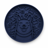 Gamelle anti-glouton ODM avec ventouse pour chiens et chats, tapis de léchage en silicone de qualité alimentaire avec texture empreinte de patte d'os