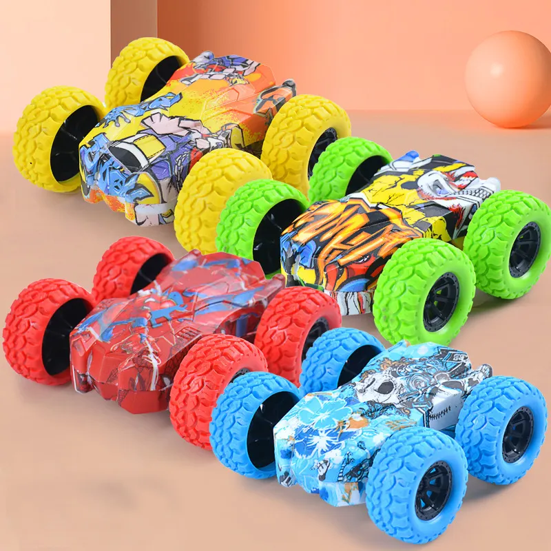 Set di giocattoli per auto con rotazione Mini auto acrobatica a doppia faccia 3D Flip Control Mini macchinina per bambini