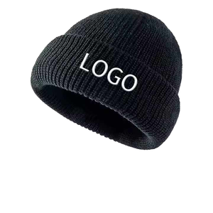 Gorros de Invierno Tejidos Gruesos y Cálidos para Hombre, Impresión Digital OEM, Casuales para Viaje, 100% Acrílico - Product Image 1