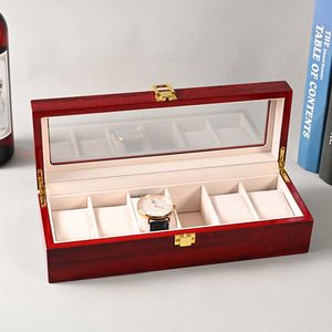 Boîte d'Emballage de Luxe en Gros pour Montres <span class=keywords><strong>Rolex</strong></span>, Coffret Carré en Bois et Daim à 6 Cellules Personnalisable avec Caractéristiques de Protection - Product Image 4