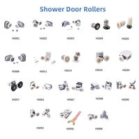 CE ISO Professionnel OEM 19-27mm Diamètre de la roue Pièce de porte Roue de roulement pour Application de porte Salle de douche Cabine Porte coulissante en verre