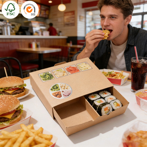 Boîtes à frites, ailes de poulet et burgers réutilisables, aseptiques, écologiques, en matériaux recyclés, personnalisées, en carton ondulé, en forme de cône, pour emporter - Product Image 2