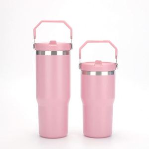Gobelet isotherme à double paroi avec poignée de transport, tasse en acier inoxydable de 30 oz pour voiture, bureau et extérieur - Product Image 6