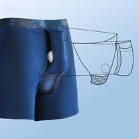Boxers classiques personnalisés pour hommes, confortables et respirants, en fibre de bambou tricotée, avec logo imprimé sur la ceinture