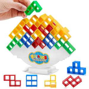 48Pcs Tetra Tower Balance Game Tetris Block Stacking Toys Fun