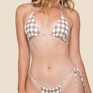 Maillot de bain de créateur, ensemble bikini triangle 2 pièces, séchage rapide, soutien-gorge push-up, bas string en Spandex/Polyester pour femme - Product Image 3