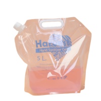Prêt à expédier Pochette à bec verseur pour liquides pliable transparente 5 litres 10 litres Sac à eau en plastique pliable