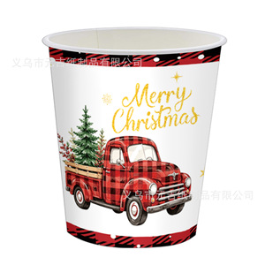 Christmas Truck Theme <b>Disposable</b> Tableware Set Paper <b>Plates</b> Cups Napkins Party Supplies Holiday Decoration - Product Image 3