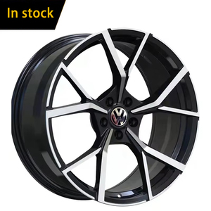 Op voorraad 18x8.0 / 19x8.5 5x112 57.1mm Glans Zwart Gefreesde Face Gesmede Lichtmetalen Velgen voor Volkswagen Golf GTI <span class=keywords><strong>R</strong></span> Passat Tiguan - Product Image 1