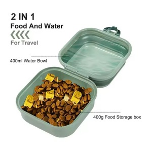 Bol pliable 2-en-1 en TPR et ABS pour animaux de compagnie, taille S, facile à nettoyer, grande capacité, pour chien et chat, distributeur d'eau et de nourriture sèche, portable pour l'extérieur - Product Image 6