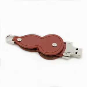 USB 3.0 Gourd shape swivel Leather keychain Pen Drive Jump Drive Promotional Gift Fast disk 16GB 8GB 32GB Flash Drive