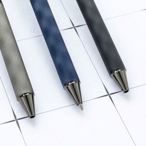 Wholesale 1.0Mm Custom Logo Premium Office Meeting Business Ballpoint <b>Pens</b> Multi-Color Barrel With Brushed Metal Finish - Product Image 3