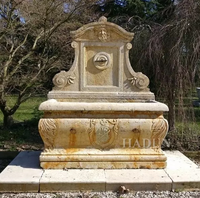 Bon prix fontaine de jardin en pierre antique sculptée à la main fontaine d'eau murale en marbre