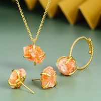 Parures de bijoux fantaisie : bagues et colliers en cristal plaqué or 18 carats pour mariage, fête et fiançailles pour femme