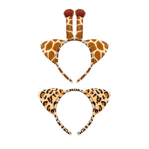 Hb095 थोक पशु थीम फैंसी हेडबैंड बाल वयस्क जिराफ तेंदुए हेयरबैंड जन्मदिन के लिए क्रिसमस कार्निवल पार्टी हेडबैंड - Product Image 1