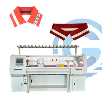 Machine à tricoter plate informatisée de qualité industrielle de 52 pouces avec densité de point variable pour col côtelé à motifs