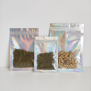 7x10cm Small Front clear Food Grade 3 Side Seal Flat Laser <strong>rainbow</strong> Iridescent Holographic Ziplock <strong>Bags</strong> - Product Image 2