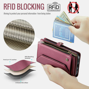 Étui portefeuille RFID CaseMe pour <span class=keywords><strong>iPhone</strong></span> 16e, <span class=keywords><strong>bandoulière</strong></span> réglable, porte-cartes pour <span class=keywords><strong>iPhone</strong></span> 16e 16 15 14 13, étui de téléphone en cuir - Product Image 3