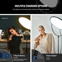 NEEWER GR18C Panneau LED rond RGB de 18 pouces, éclairage vidéo 65W, éclairage de studio pour la prise de vue en extérieur, l'enregistrement et la diffusion en direct