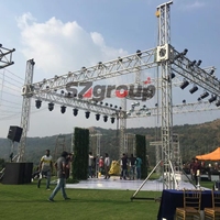 Estructura de Aluminio Portátil para DJ, Iluminación de Escenario, Patrón Cuadrado, Abrazadera de Techo para Iluminación, Estructura de Exhibición para Conciertos y Exposiciones