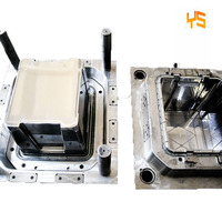 Molde de inyección automático de plástico para cajas de almacenamiento de cocina, con pin expulsor y canal caliente, multicapa, para uso doméstico, económico