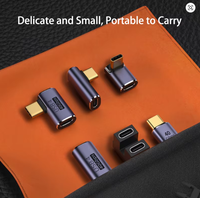 Adaptador Usb C macho a hembra de 90 grados, Usb4, 40Gbps, 100W, carga rápida para Notebook, Macbook, transmisión de alta velocidad, enchufe duradero