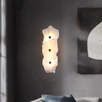 Lampe murale LED en pierre d'albâtre naturelle de luxe, décoration moderne nordique pour la maison, hôtel, chambre à coucher, salon
