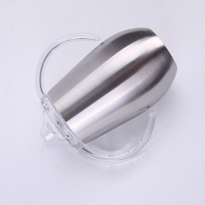 10oz <span class=keywords><strong>dos</strong></span> manejar taza de acero inoxidable de doble pared vino vaso con tapa de huevo forma frío cola cerveza bebida caliente - Product Image 4