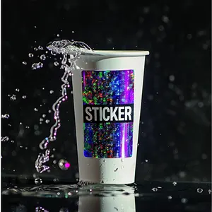 Printed Customise Sheet Vinyl Holographic Glitter Stickers With Sparkle Lamination
