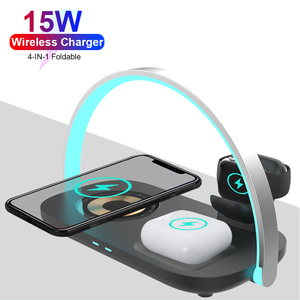 10W 15W sạ<span class=keywords><strong>c</strong></span> Pad TWS Tai nghe cho iPhone CE FCC ID cho AirPod 20W sạ<span class=keywords><strong>c</strong></span> không dây LED ánh sáng điện thoại giữ cho đồng hồ thông minh - Product Image 2